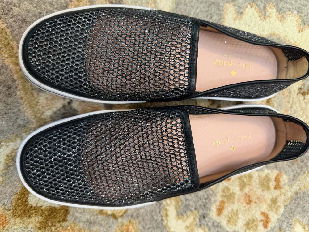 Kate Spade Serena Black Mesh Slip On Sneakers